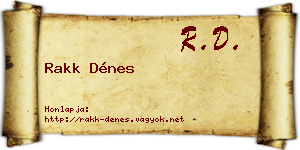 Rakk Dénes névjegykártya